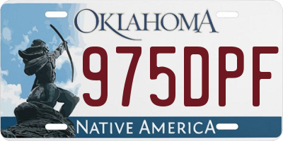 OK license plate 975DPF
