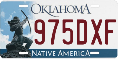 OK license plate 975DXF