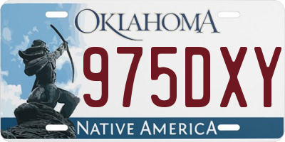 OK license plate 975DXY