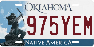 OK license plate 975YEM