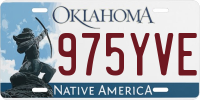 OK license plate 975YVE