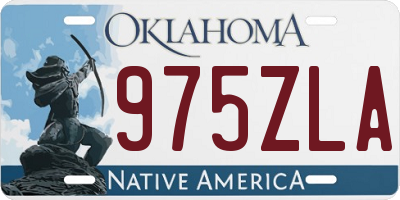 OK license plate 975ZLA