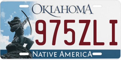 OK license plate 975ZLI