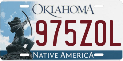 OK license plate 975ZOL