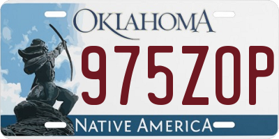 OK license plate 975ZOP