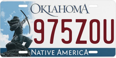 OK license plate 975ZOU
