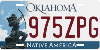 OK license plate 975ZPG