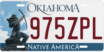 OK license plate 975ZPL