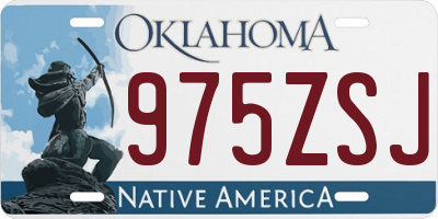 OK license plate 975ZSJ