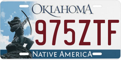 OK license plate 975ZTF