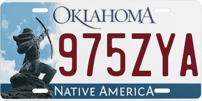 OK license plate 975ZYA