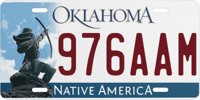 OK license plate 976AAM