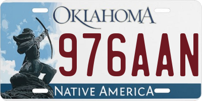 OK license plate 976AAN