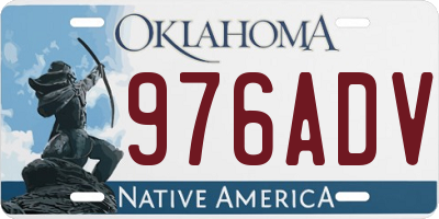 OK license plate 976ADV