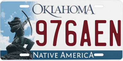 OK license plate 976AEN