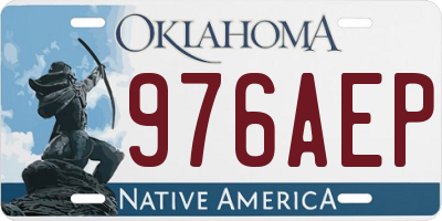 OK license plate 976AEP