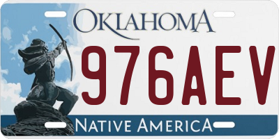 OK license plate 976AEV