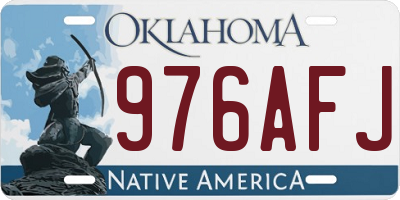OK license plate 976AFJ