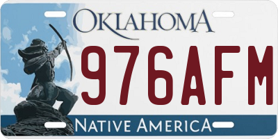 OK license plate 976AFM