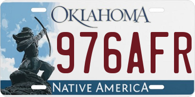 OK license plate 976AFR