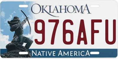 OK license plate 976AFU