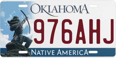 OK license plate 976AHJ