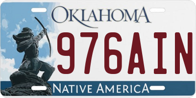 OK license plate 976AIN