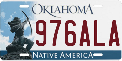 OK license plate 976ALA