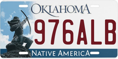 OK license plate 976ALB