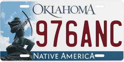 OK license plate 976ANC