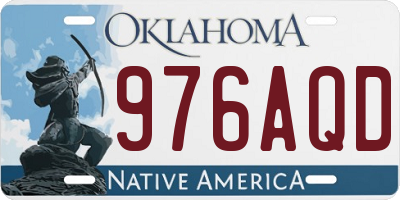 OK license plate 976AQD