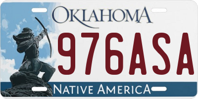 OK license plate 976ASA