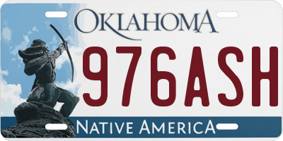 OK license plate 976ASH