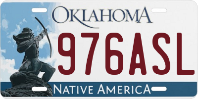 OK license plate 976ASL