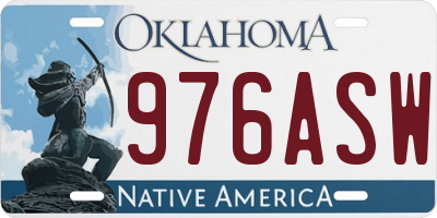 OK license plate 976ASW