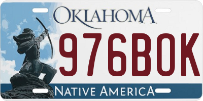 OK license plate 976BOK