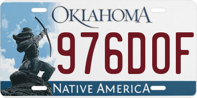OK license plate 976DOF