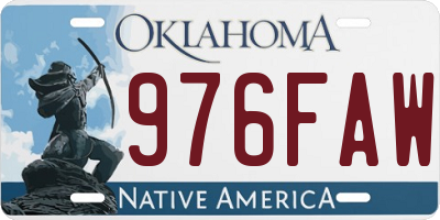 OK license plate 976FAW