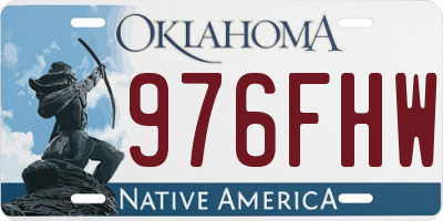 OK license plate 976FHW
