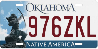 OK license plate 976ZKL
