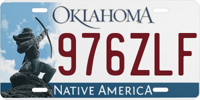 OK license plate 976ZLF
