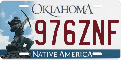 OK license plate 976ZNF