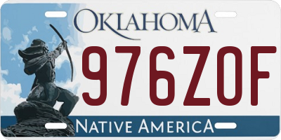 OK license plate 976ZOF