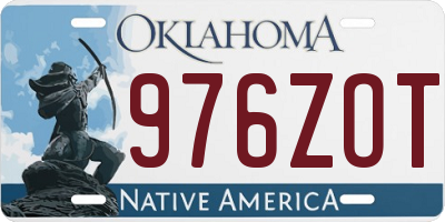 OK license plate 976ZOT