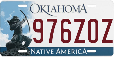 OK license plate 976ZOZ