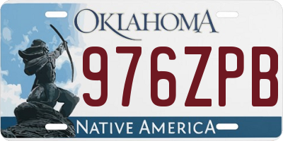 OK license plate 976ZPB