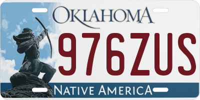 OK license plate 976ZUS