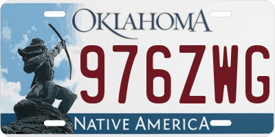 OK license plate 976ZWG