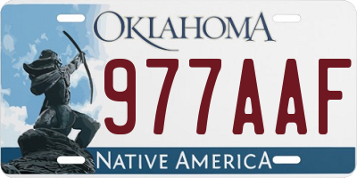 OK license plate 977AAF