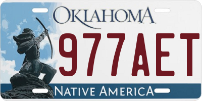 OK license plate 977AET